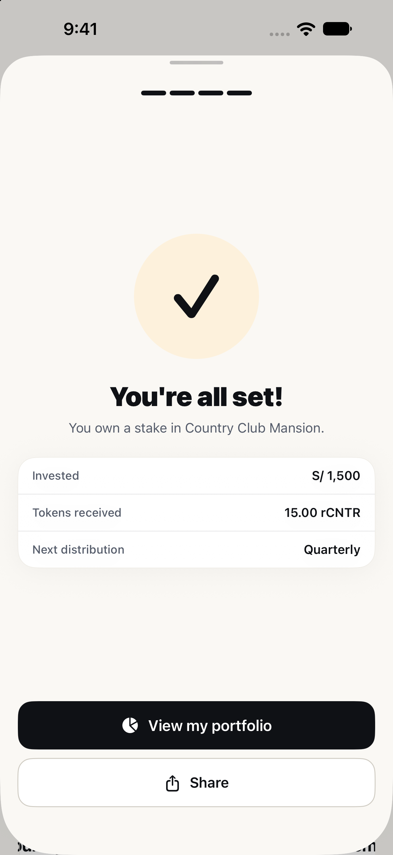 Confirm your investment