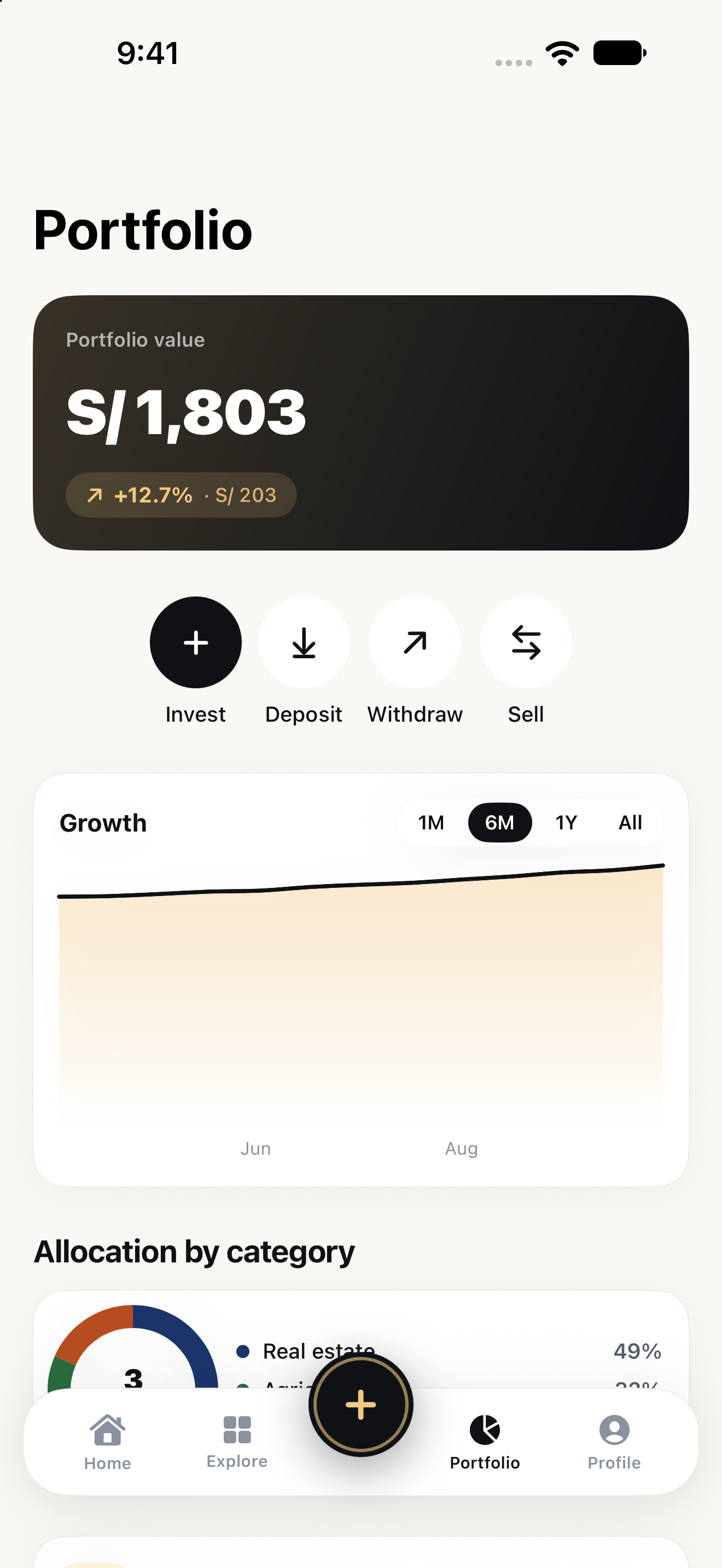 Portfolio in Real app