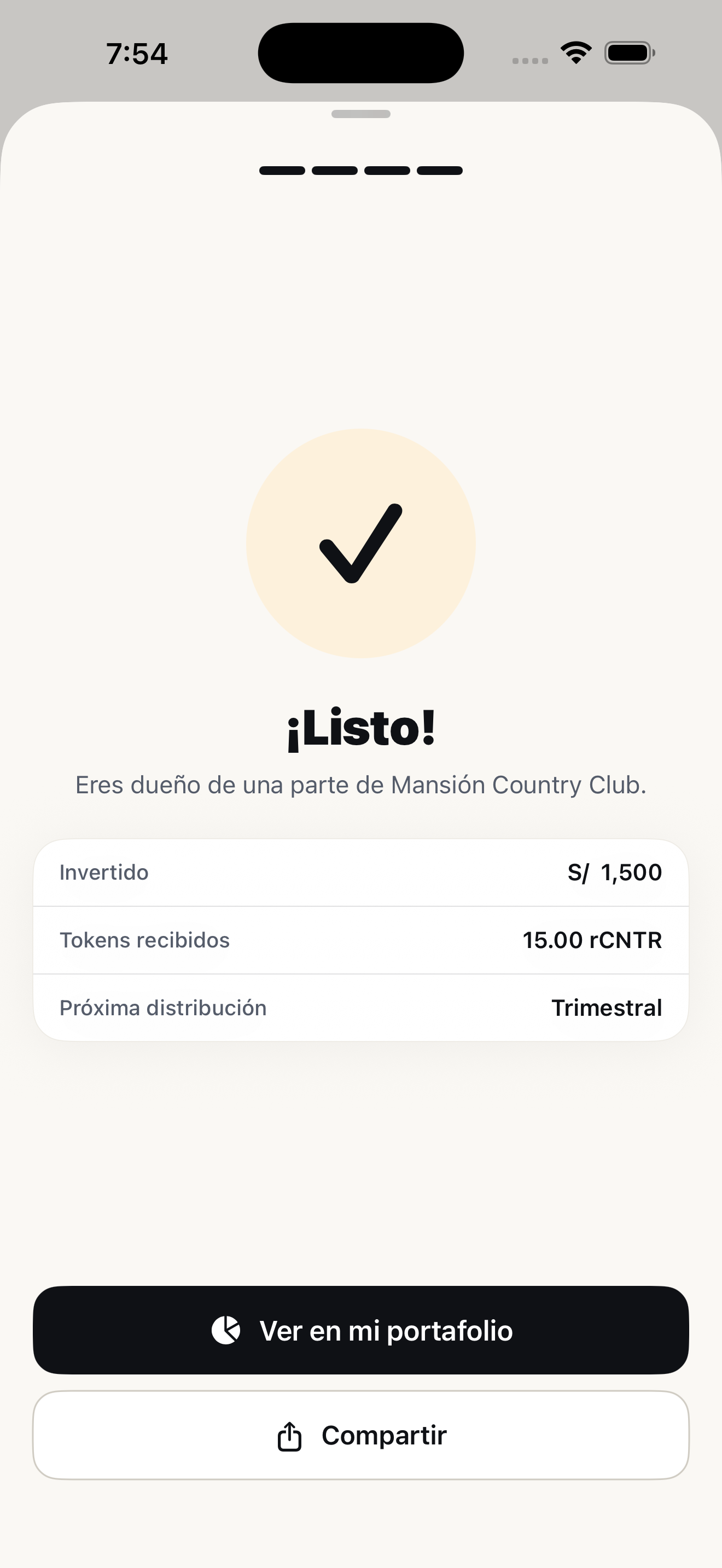 Confirma tu inversión